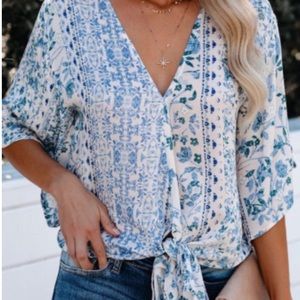 Love Stitch tie front blouse